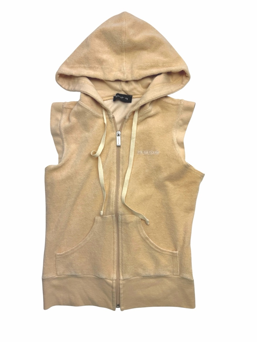 Bebe Y2K Terry Cloth Swim cover Hooded‎ Full Zip Small